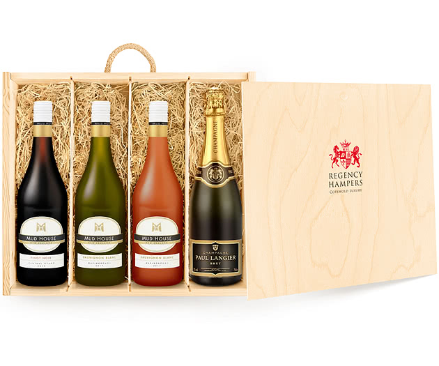 Four-Bottle Premium Wine Selection With Champagne